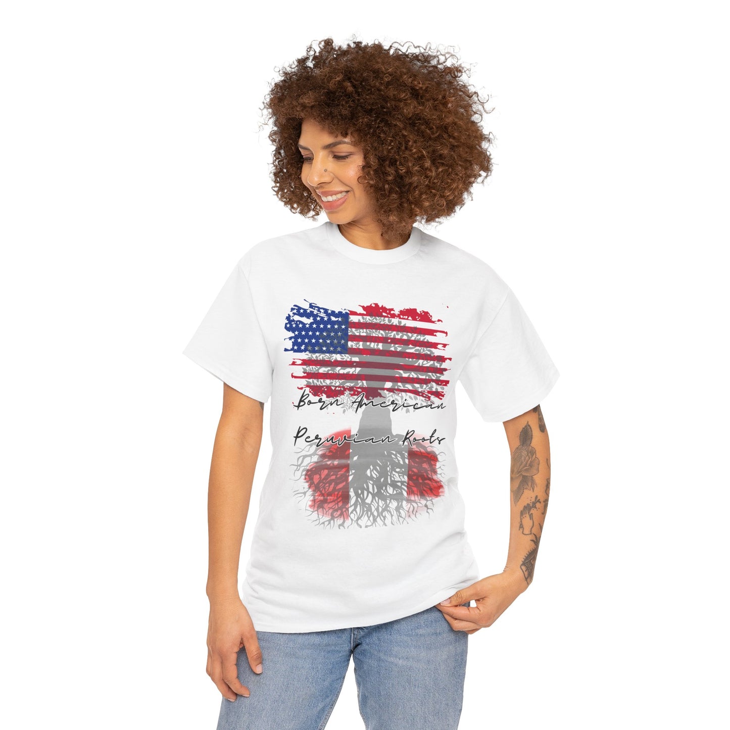 Born American - Peruvian Roots Unisex Heavy Cotton Tee