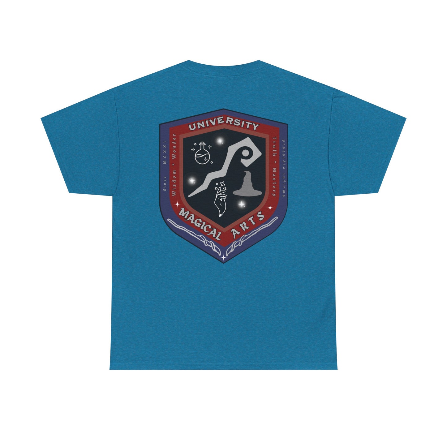Senior Witch printed badge/Emblem front Unisex Heavy Cotton Tee