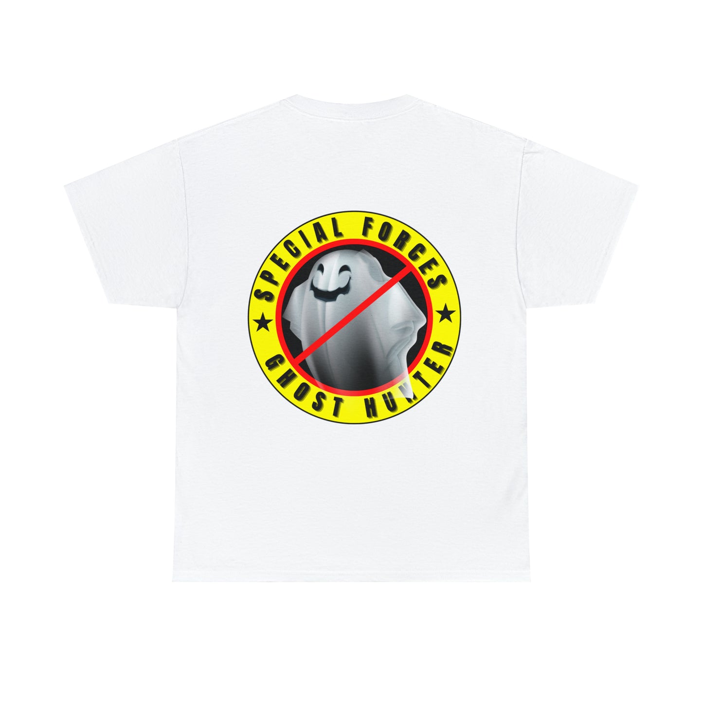 Special Forces - Ghost Hunter printed badge front/back Unisex Heavy Cotton Tee