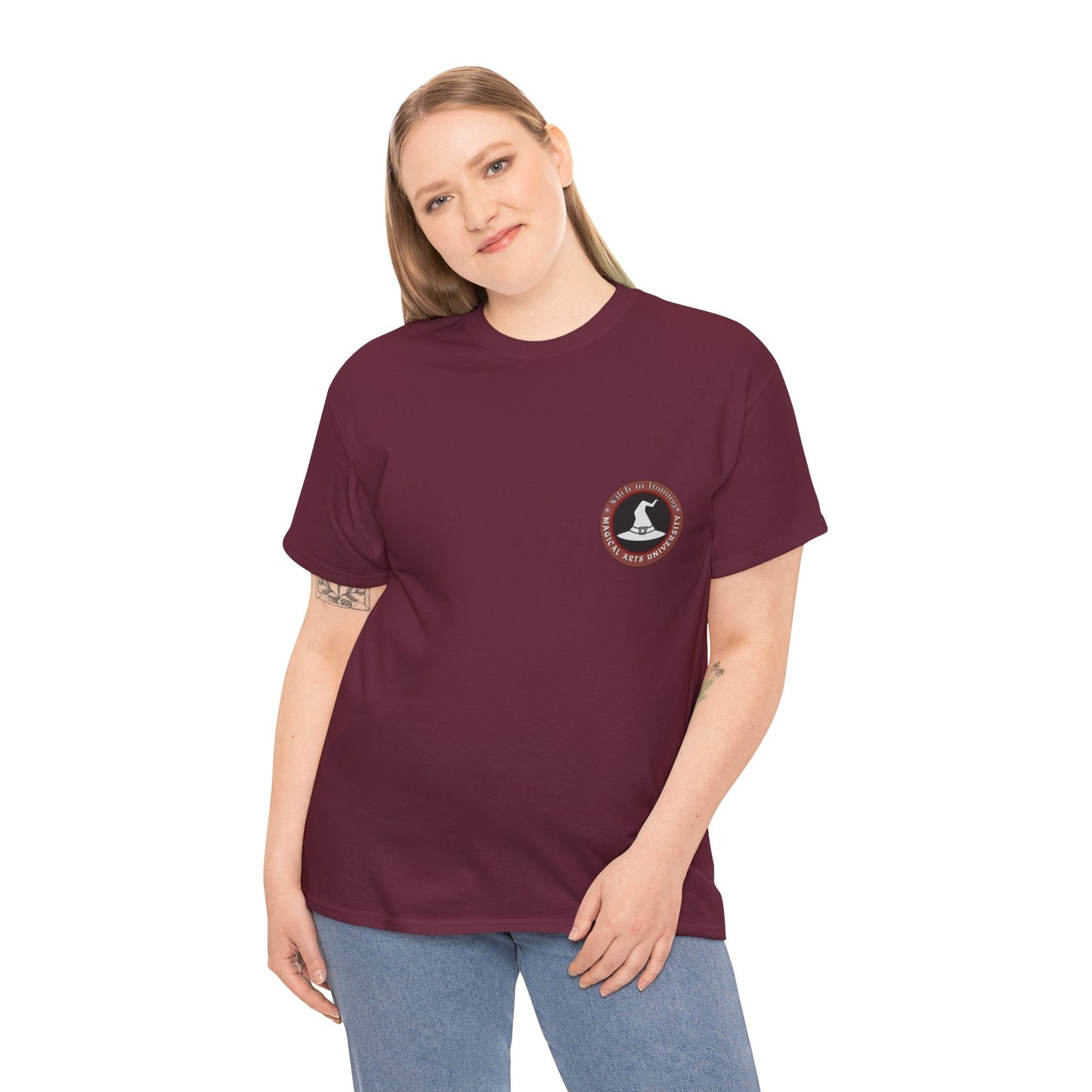 Senior Wizard printed badge front/ Emblem back Unisex Heavy Cotton Tee