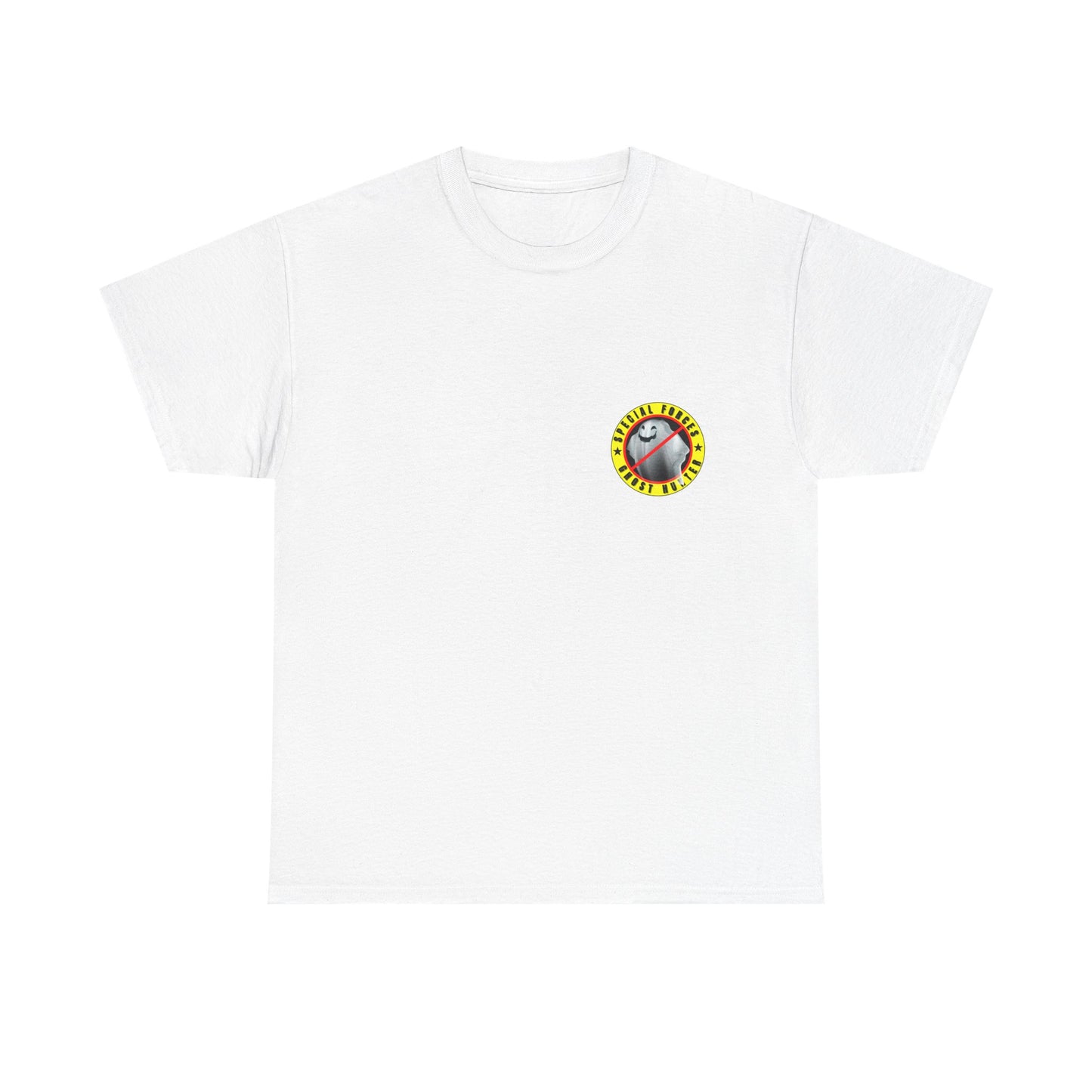 Special Forces - Ghost Hunter printed badge front/back Unisex Heavy Cotton Tee