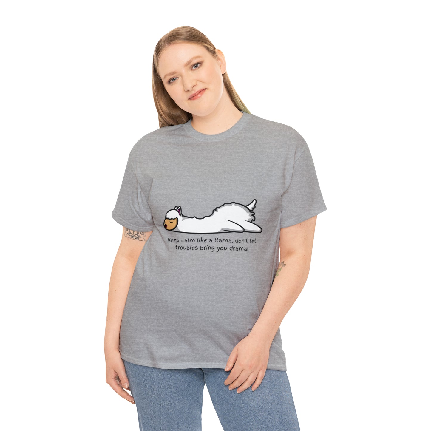 Keep Calm like a llama Unisex Heavy Cotton Tee