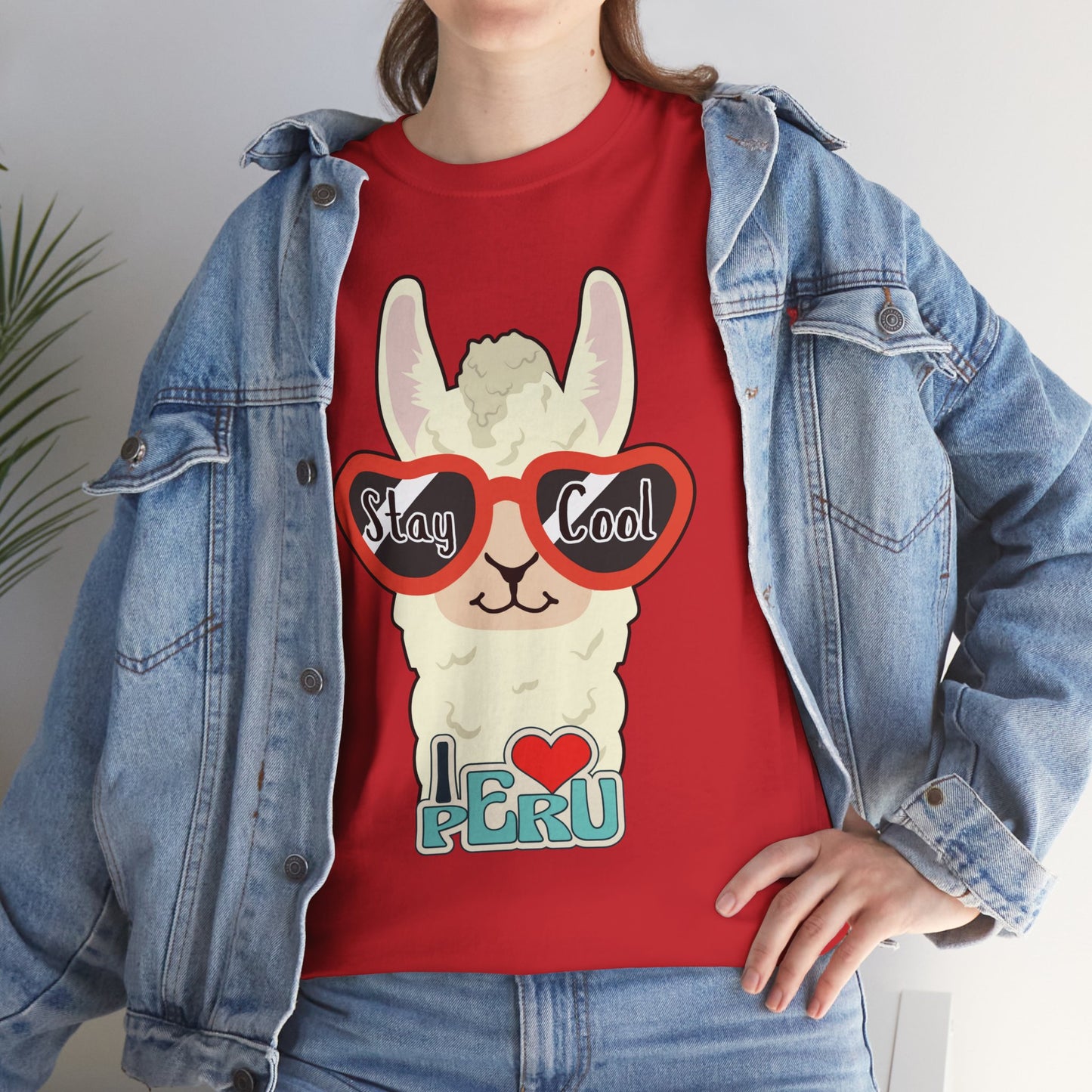 Stay Cool Llama Unisex Heavy Cotton Tee