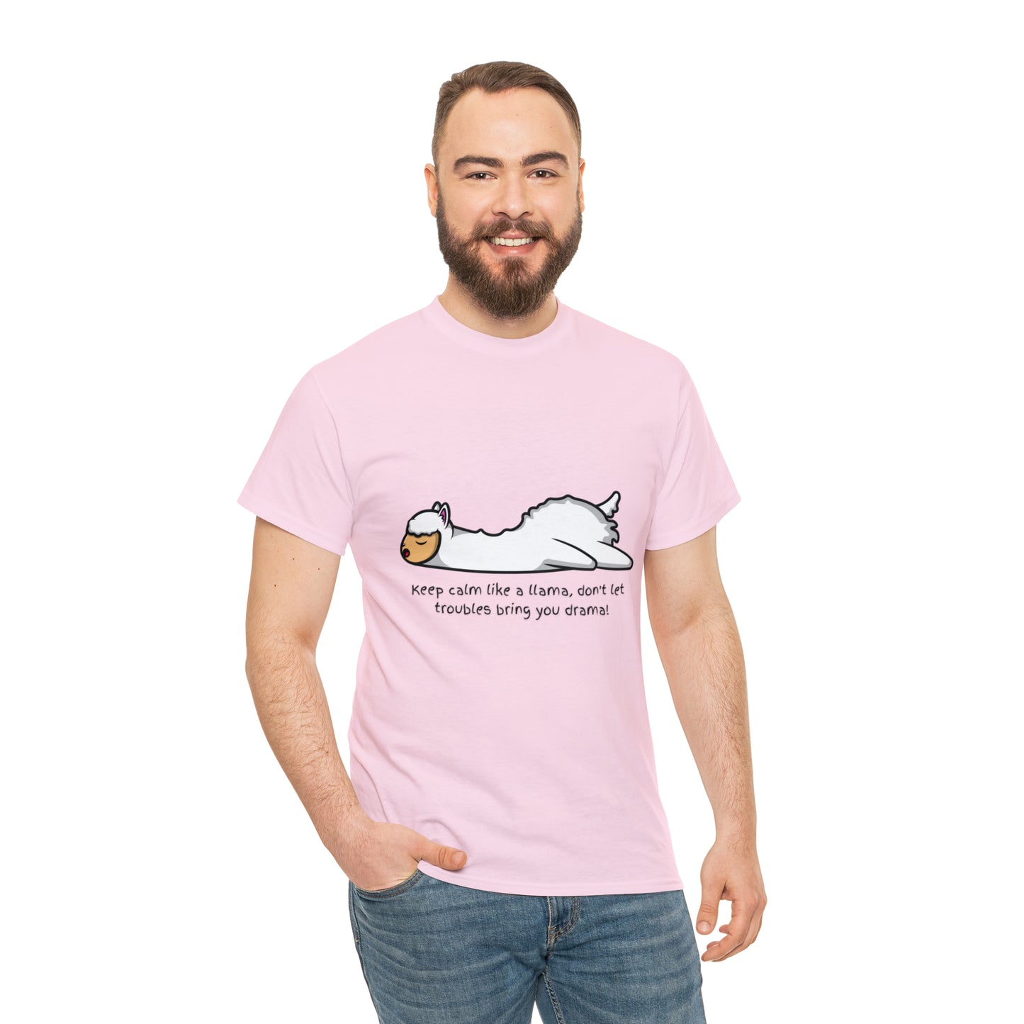 Keep Calm like a llama Unisex Heavy Cotton Tee