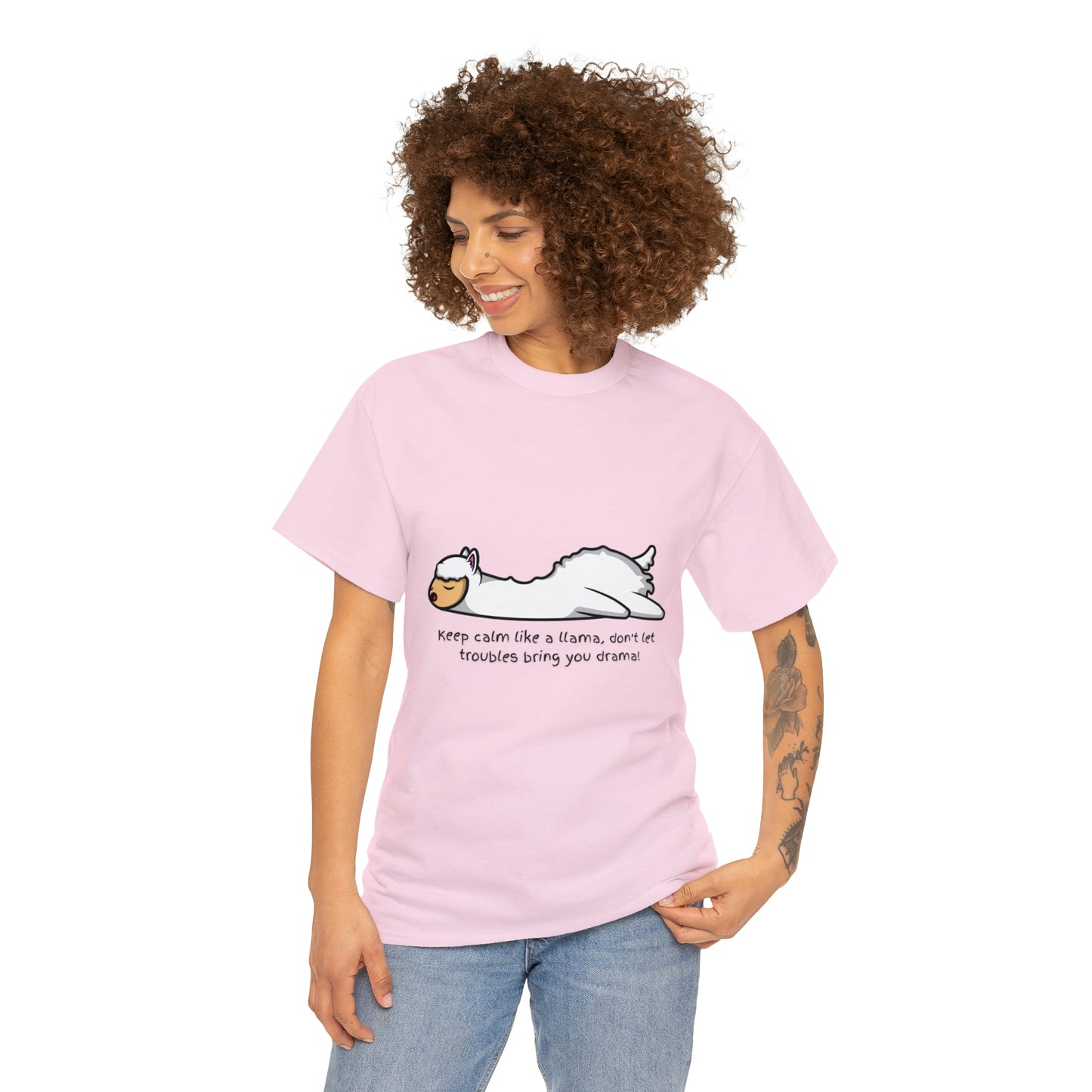 Keep Calm like a llama Unisex Heavy Cotton Tee
