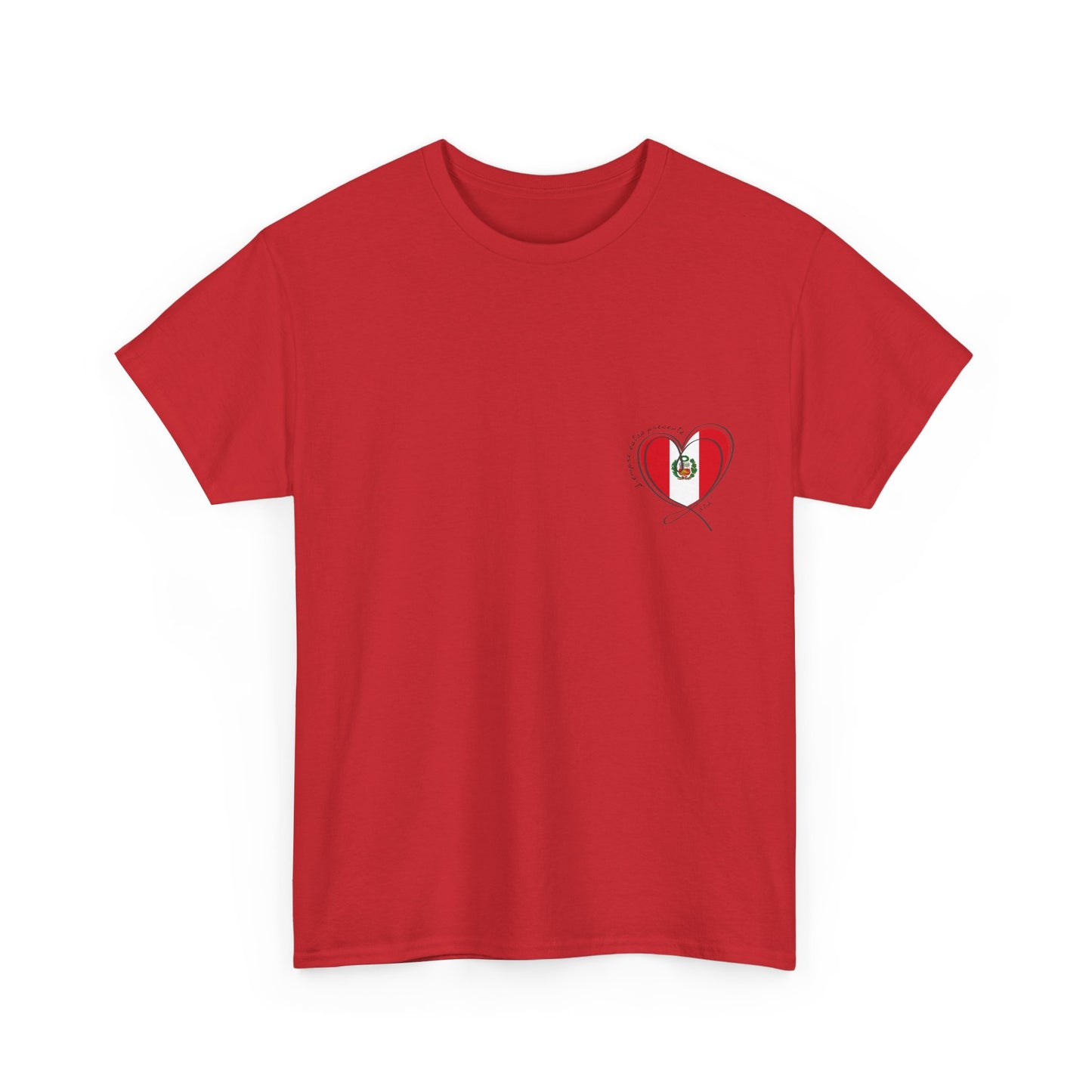 Siempre estas presente (heart shape) Peru Unisex Heavy Cotton Tee