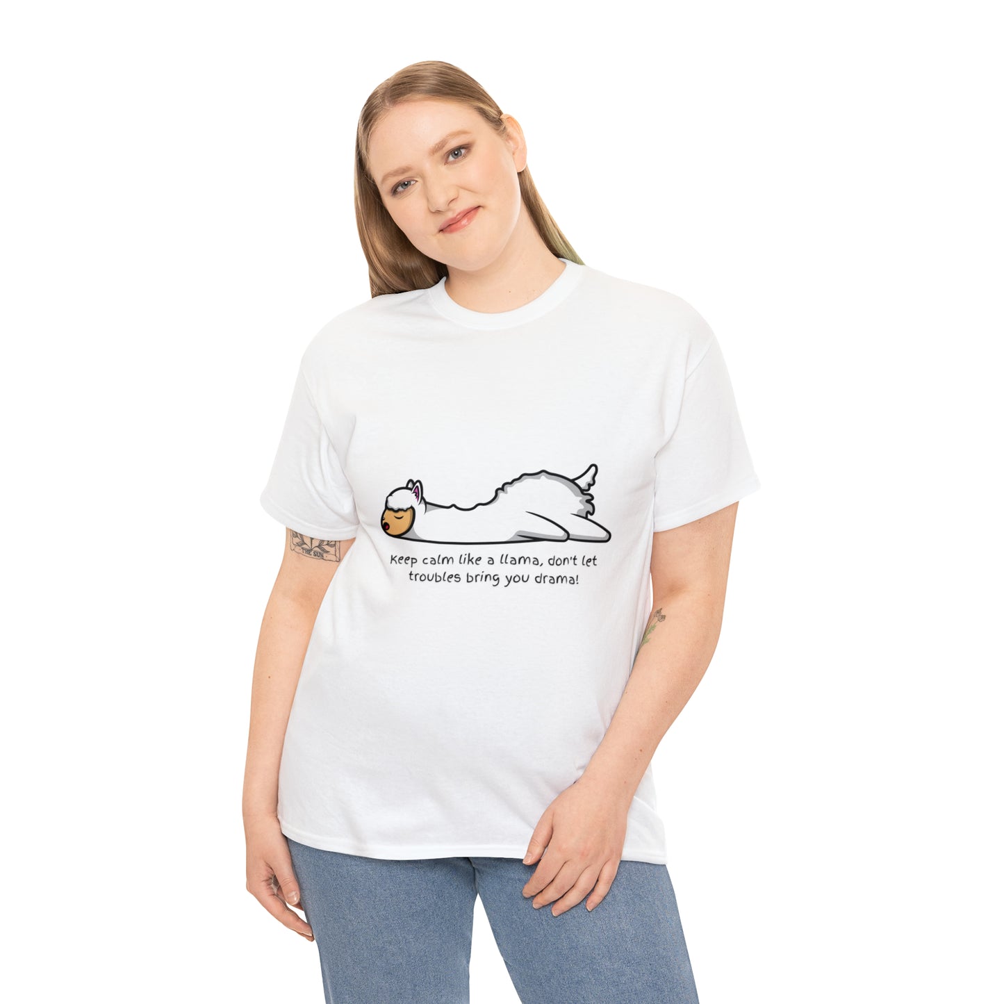 Keep Calm like a llama Unisex Heavy Cotton Tee
