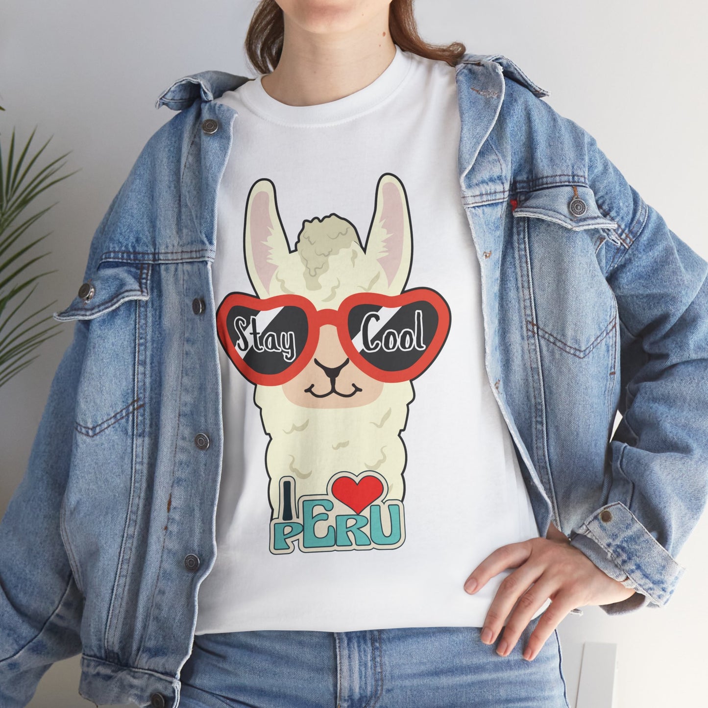 Stay Cool Llama Unisex Heavy Cotton Tee