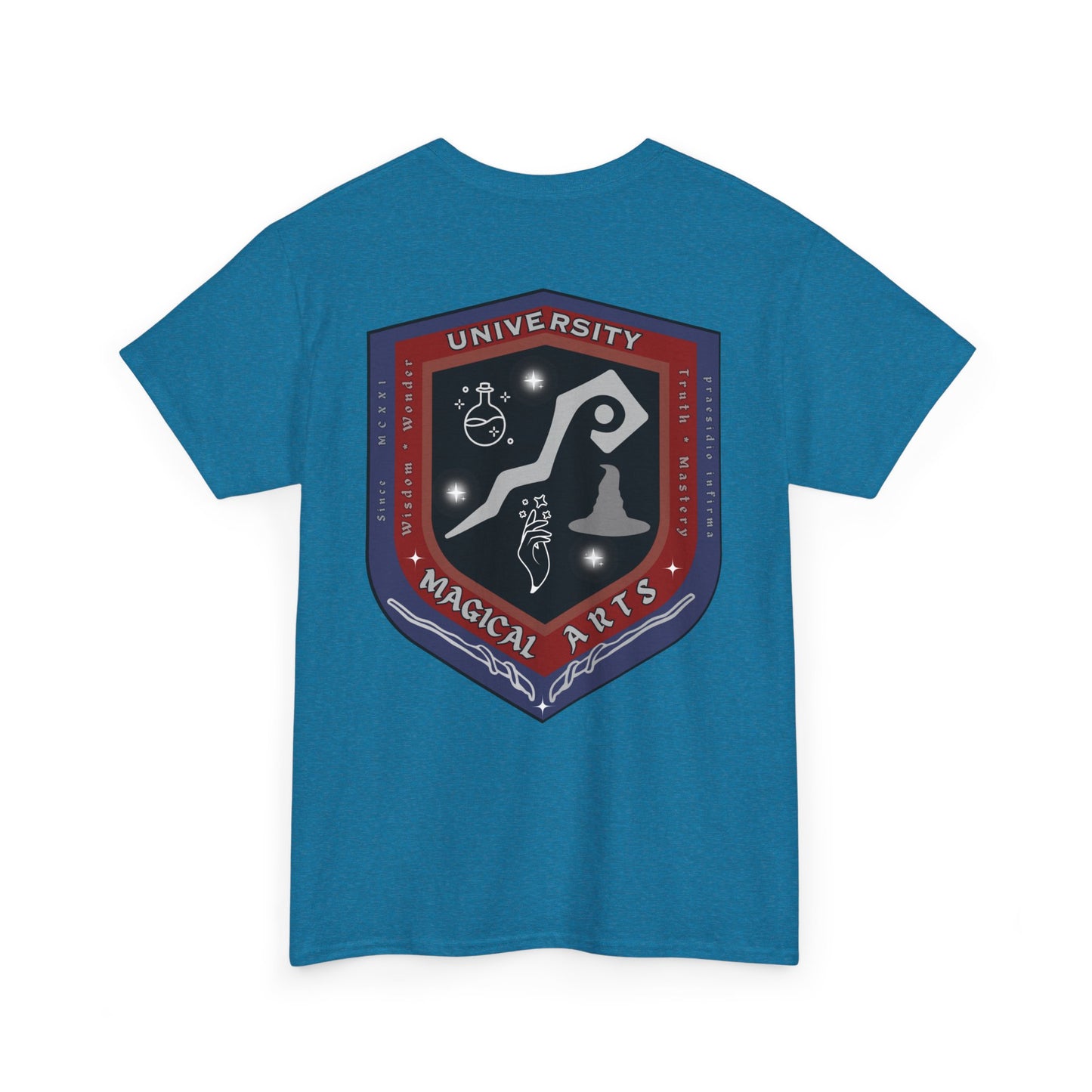 Senior Witch printed badge/Emblem front Unisex Heavy Cotton Tee