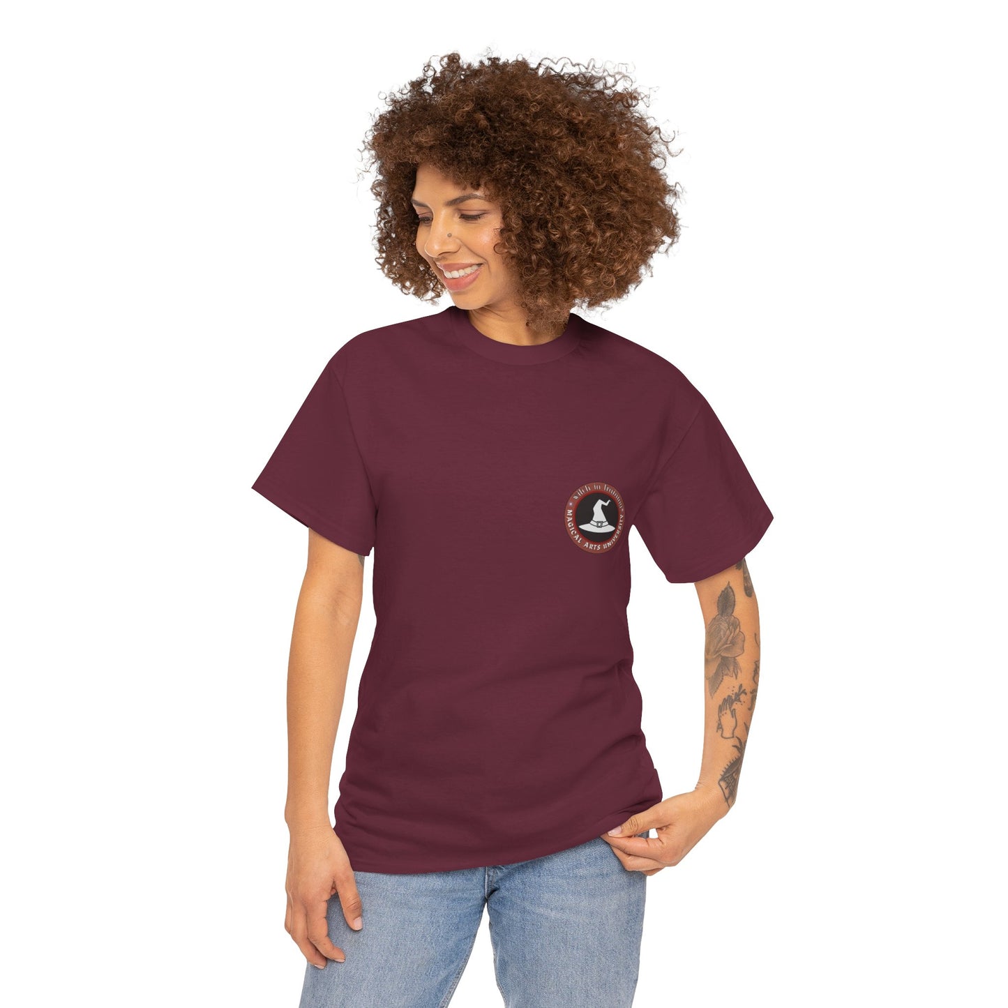 Senior Wizard printed badge front/ Emblem back Unisex Heavy Cotton Tee