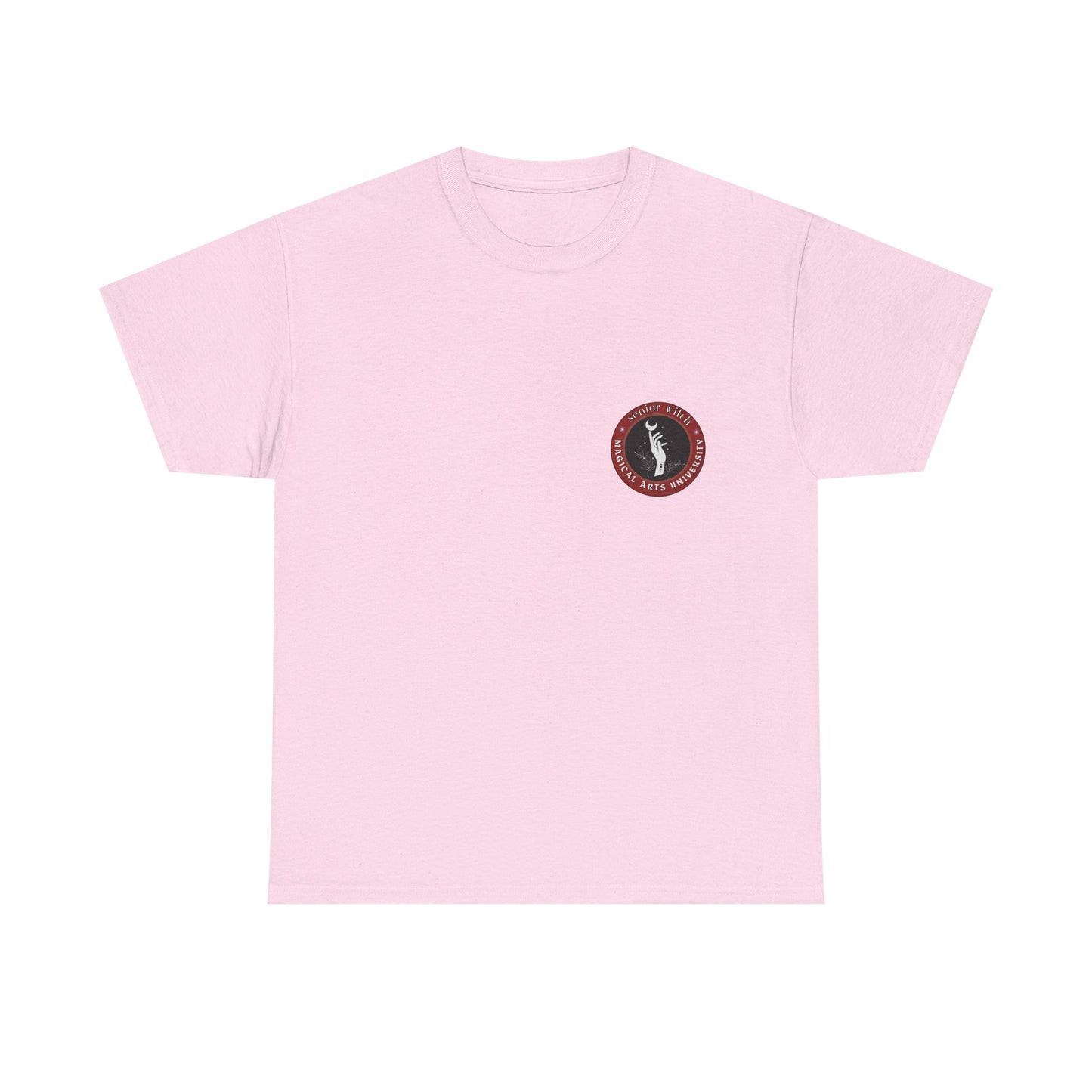 Senior Witch printed badge/Emblem front Unisex Heavy Cotton Tee