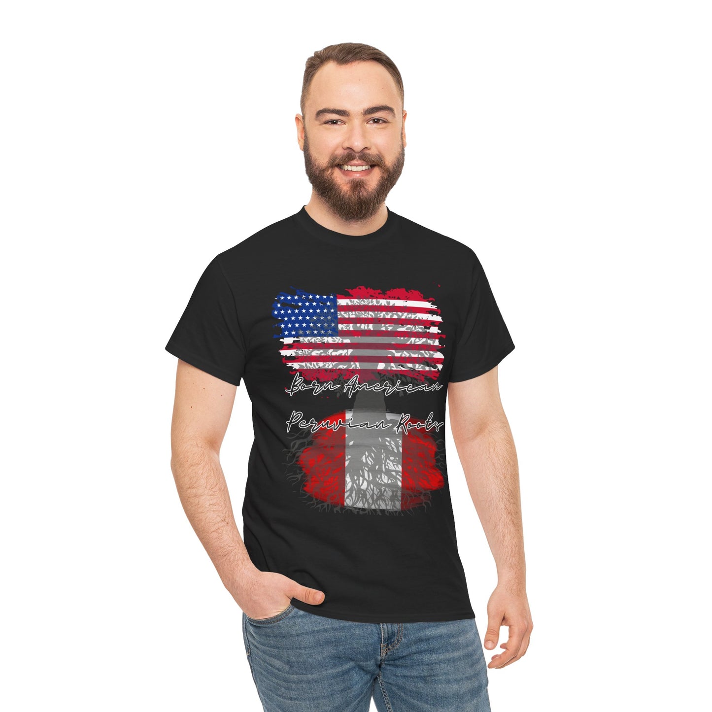 Born American - Peruvian Roots Unisex Heavy Cotton Tee