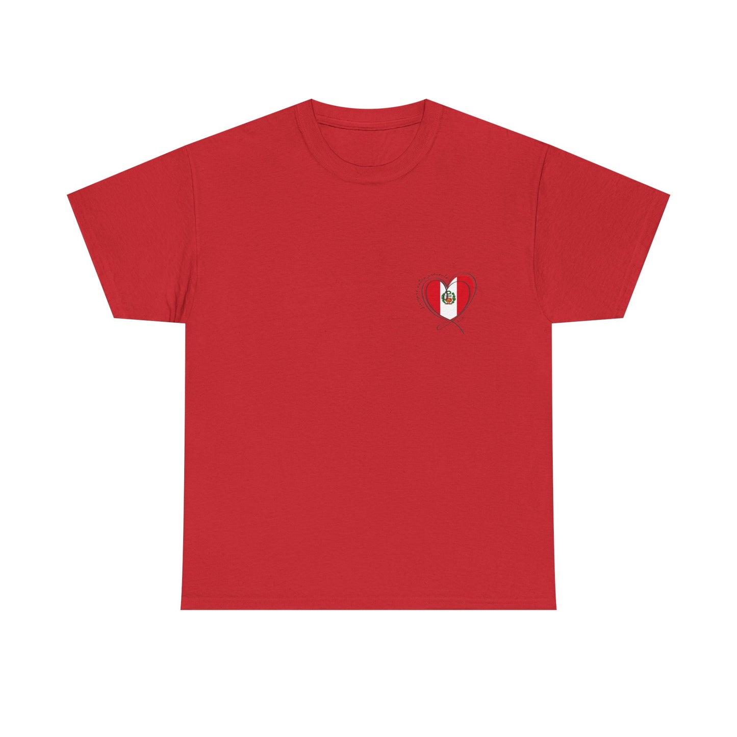 Siempre estas presente (heart shape) Peru Unisex Heavy Cotton Tee
