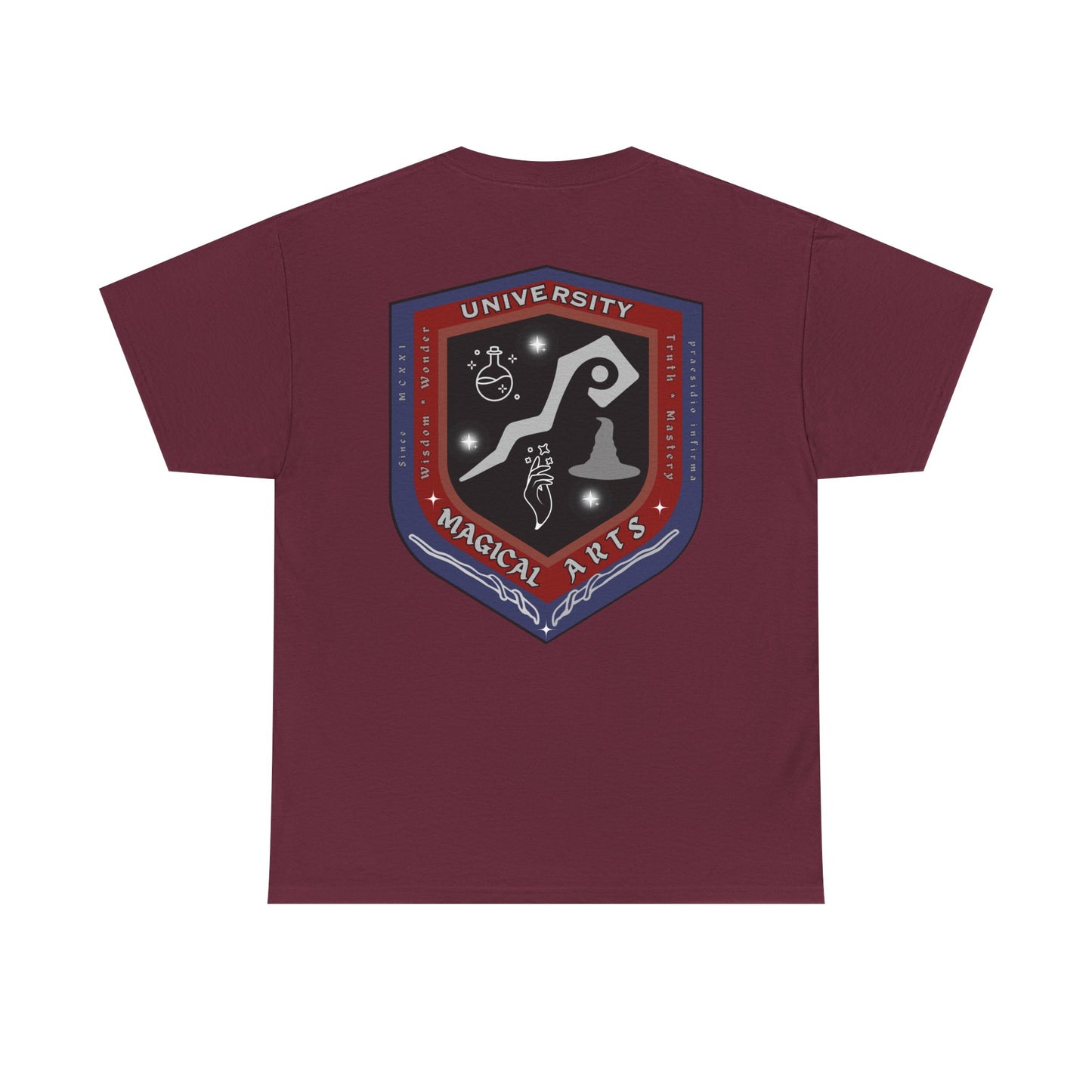 Senior Witch printed badge/Emblem front Unisex Heavy Cotton Tee