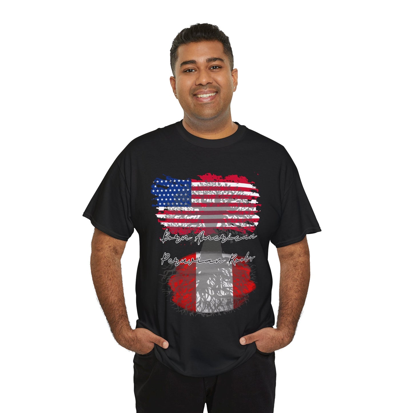 Born American - Peruvian Roots Unisex Heavy Cotton Tee