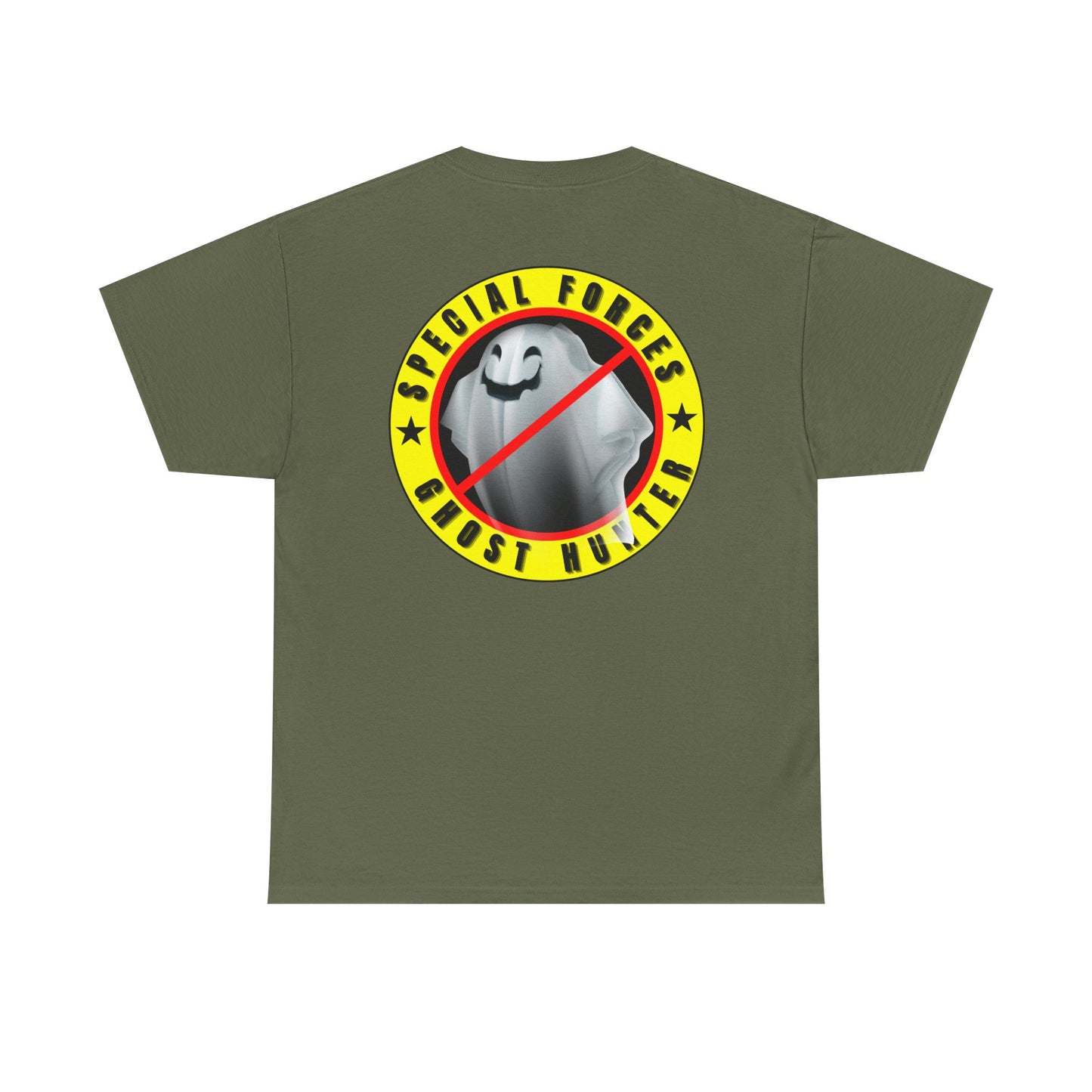 Special Forces - Ghost Hunter printed badge front/back Unisex Heavy Cotton Tee