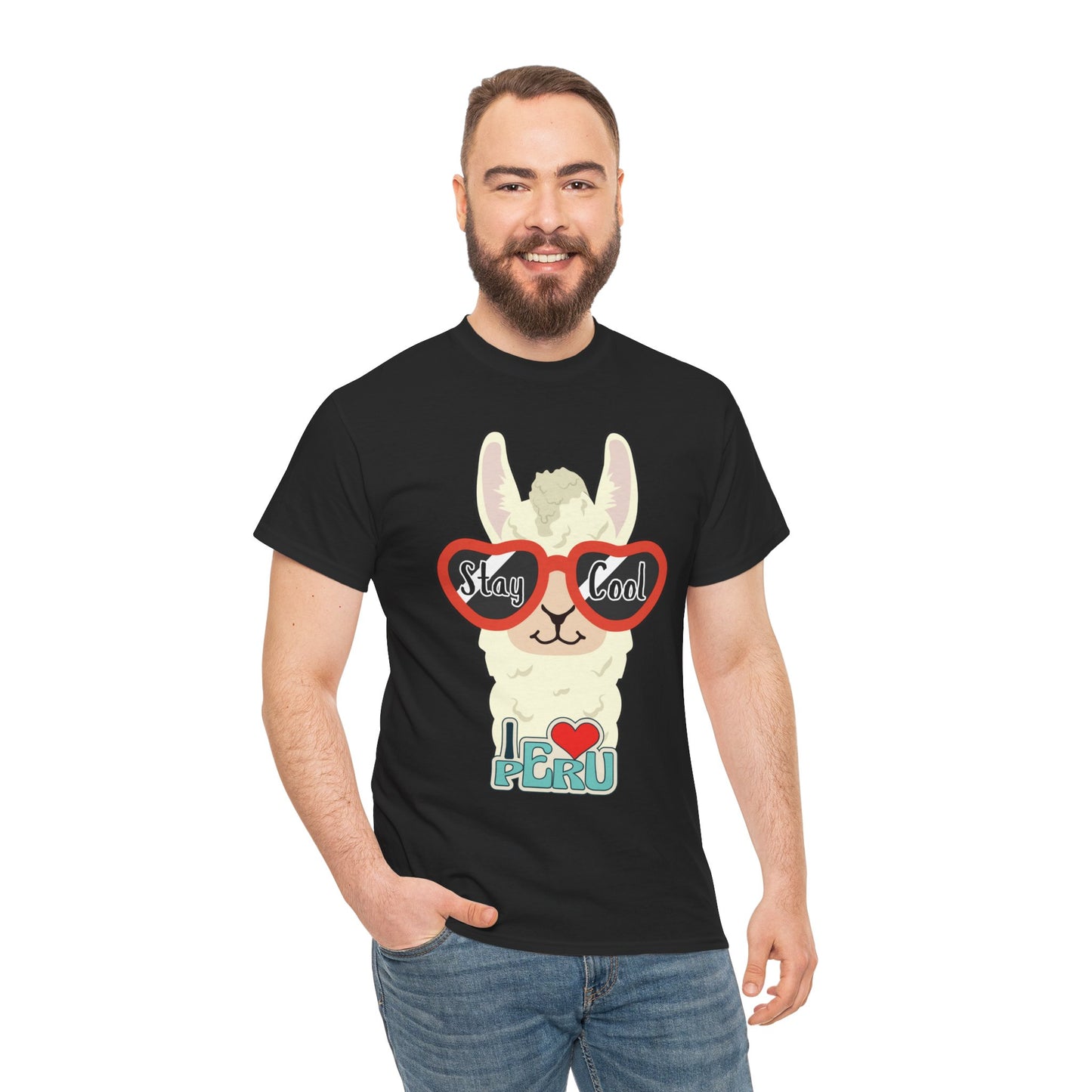 Stay Cool Llama Unisex Heavy Cotton Tee