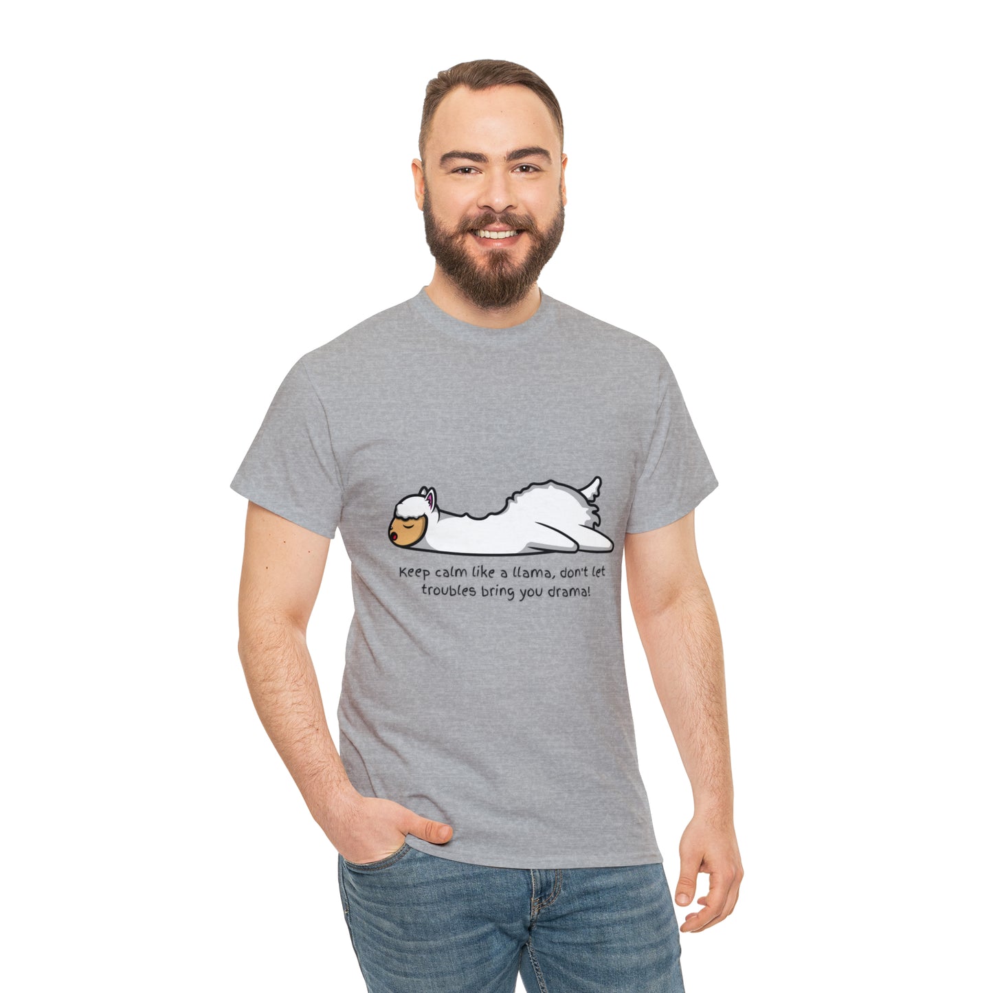 Keep Calm like a llama Unisex Heavy Cotton Tee