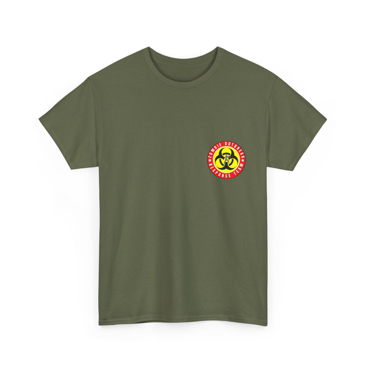 Zombie Outbreak - Response Team (model A) printed badge front/back Unisex Heavy Cotton Tee