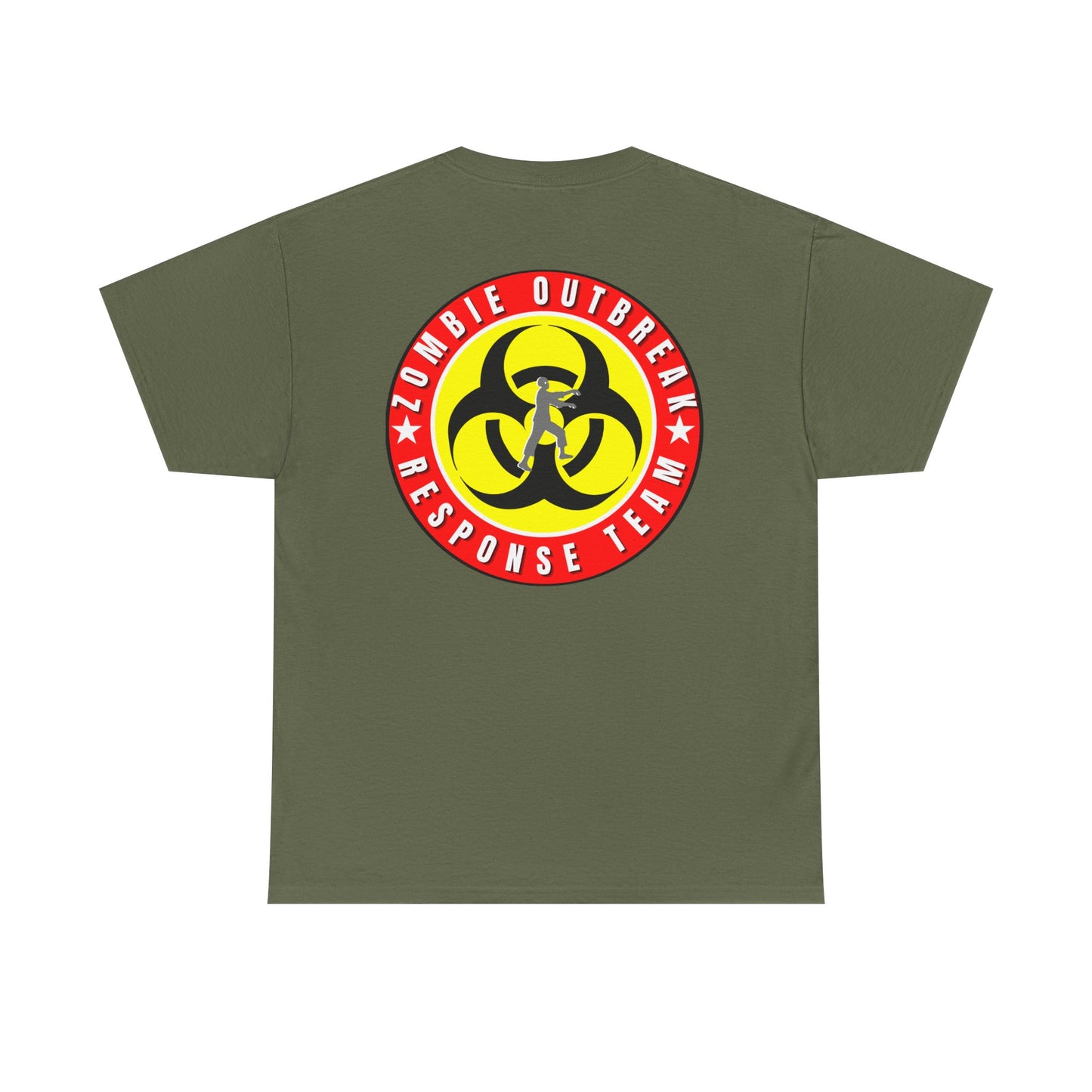 Zombie Outbreak - Response Team (model A) printed badge front/back Unisex Heavy Cotton Tee