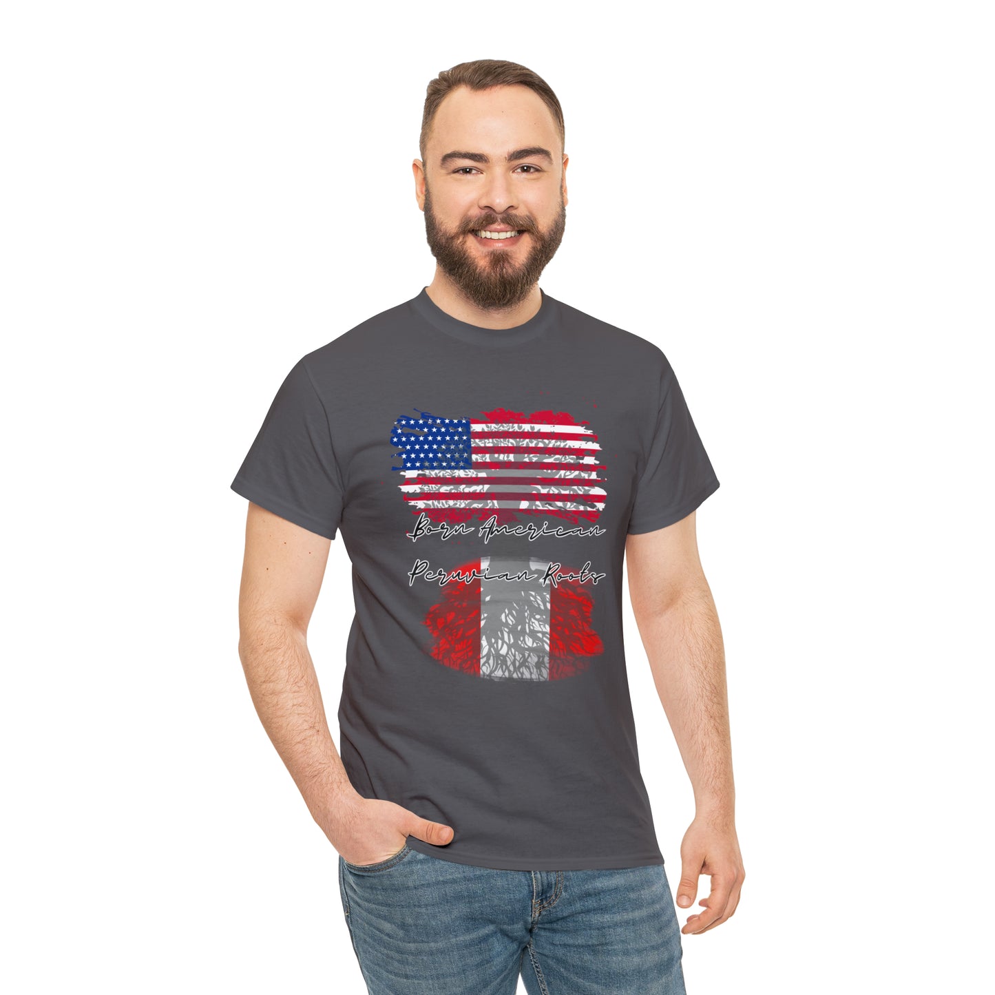 Born American - Peruvian Roots Unisex Heavy Cotton Tee