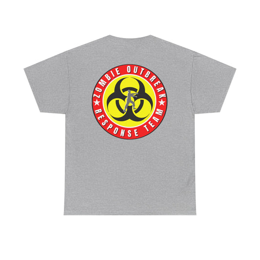 Zombie Outbreak - Response Team (model A) printed badge front/back Unisex Heavy Cotton Tee