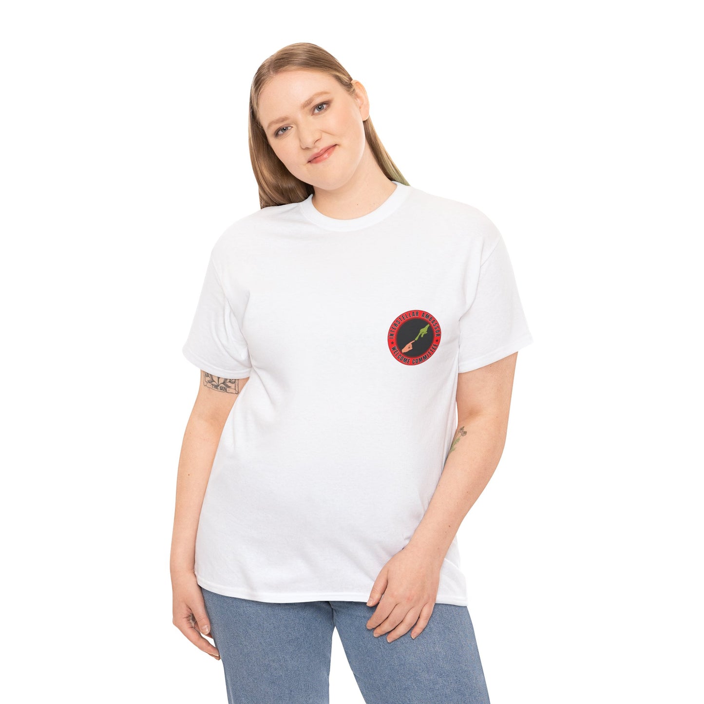 Interstellar Ambassor printed badge front/back Unisex Heavy Cotton Tee