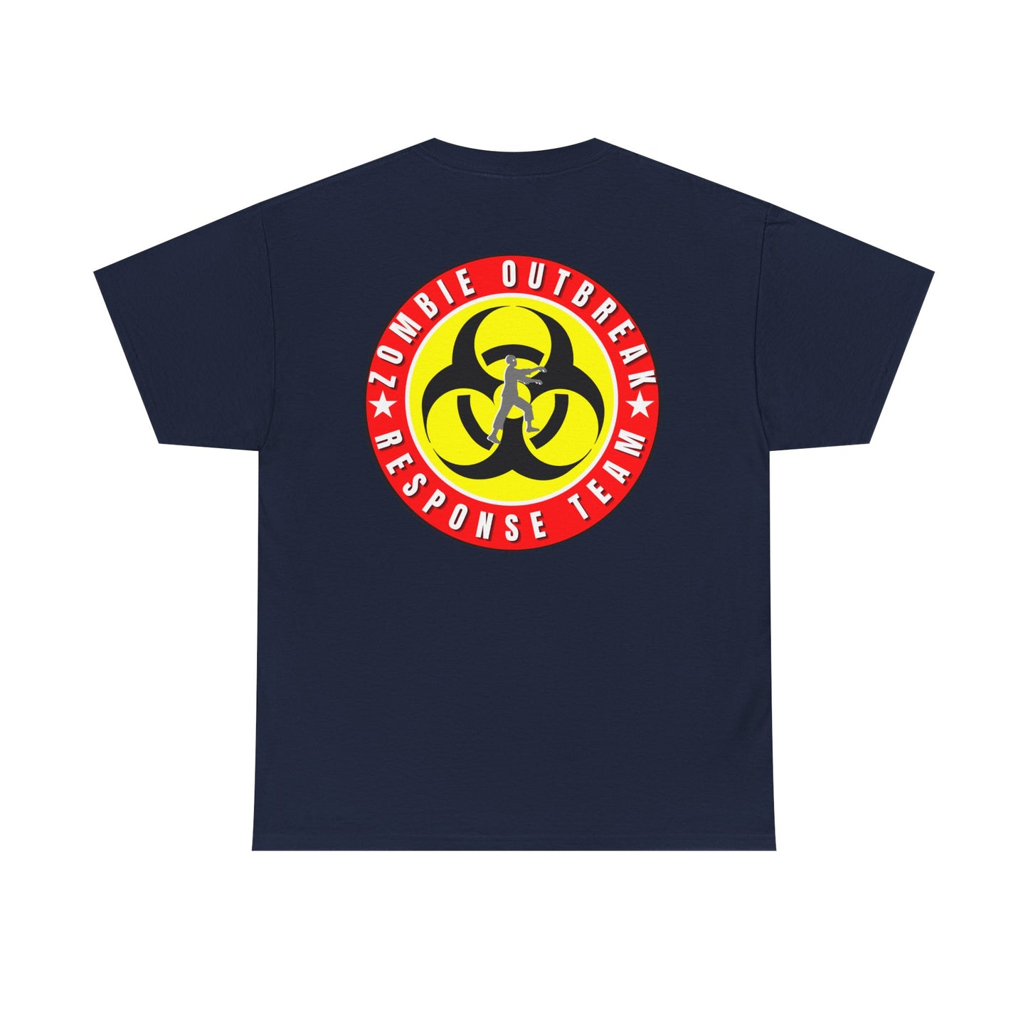 Zombie Outbreak - Response Team (model A) printed badge front/back Unisex Heavy Cotton Tee