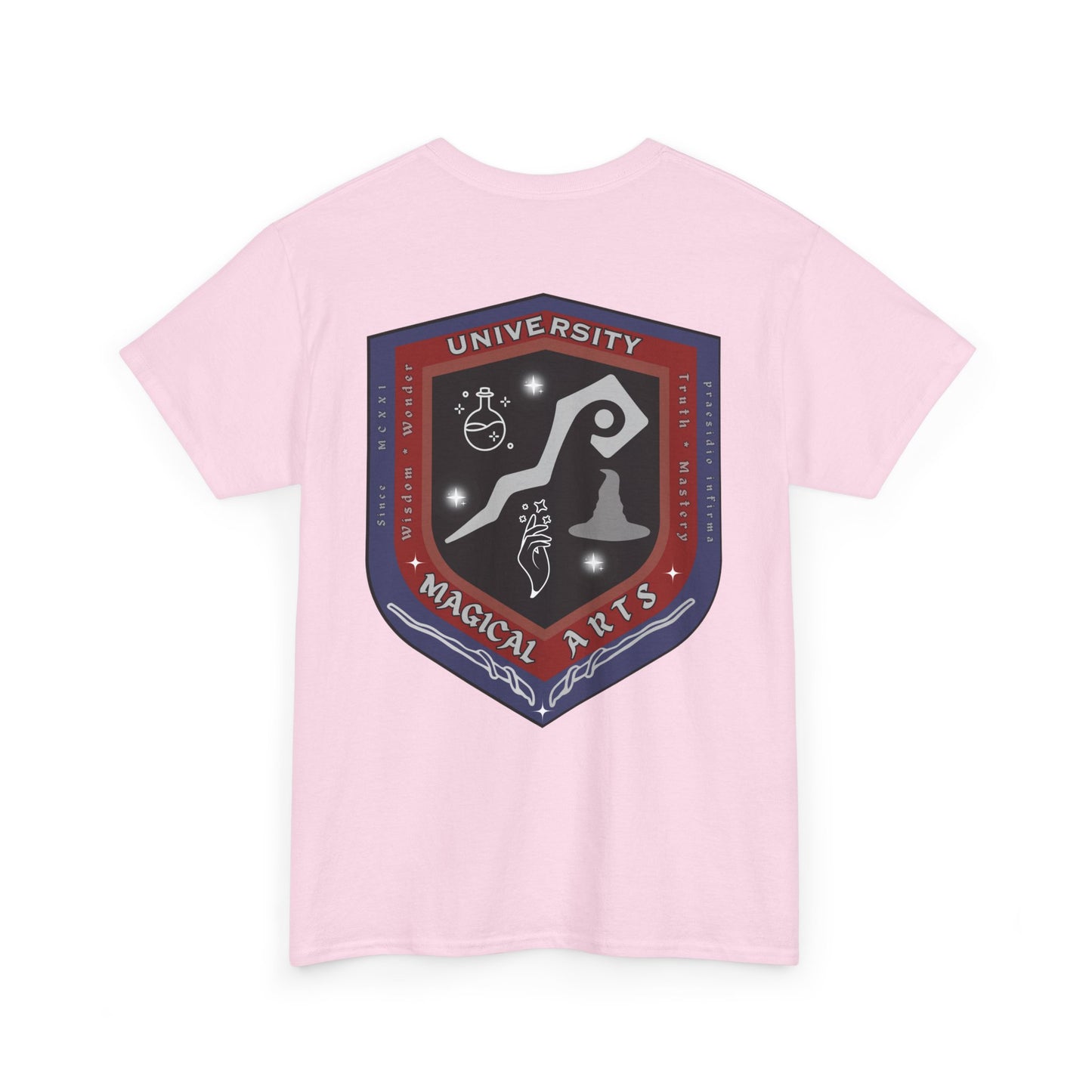 Witch in Training printed badge front/ Emblem back Unisex Heavy Cotton Tee