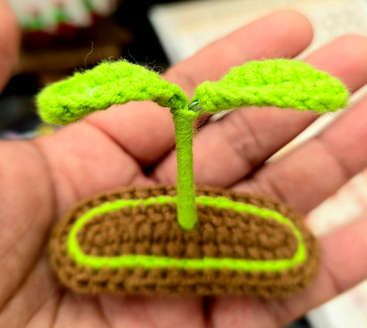 Crochet Sprout Hair Clip