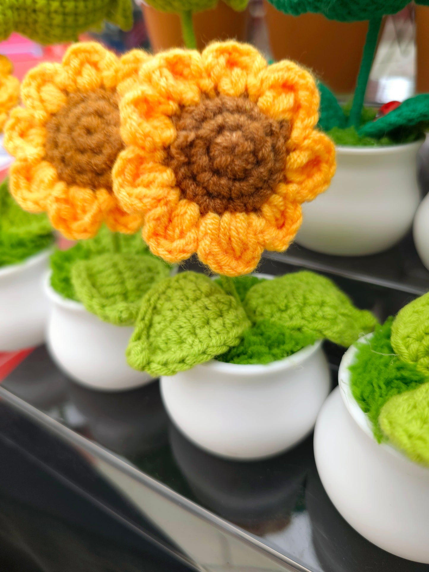 Crochet Sunflower Plant Pot