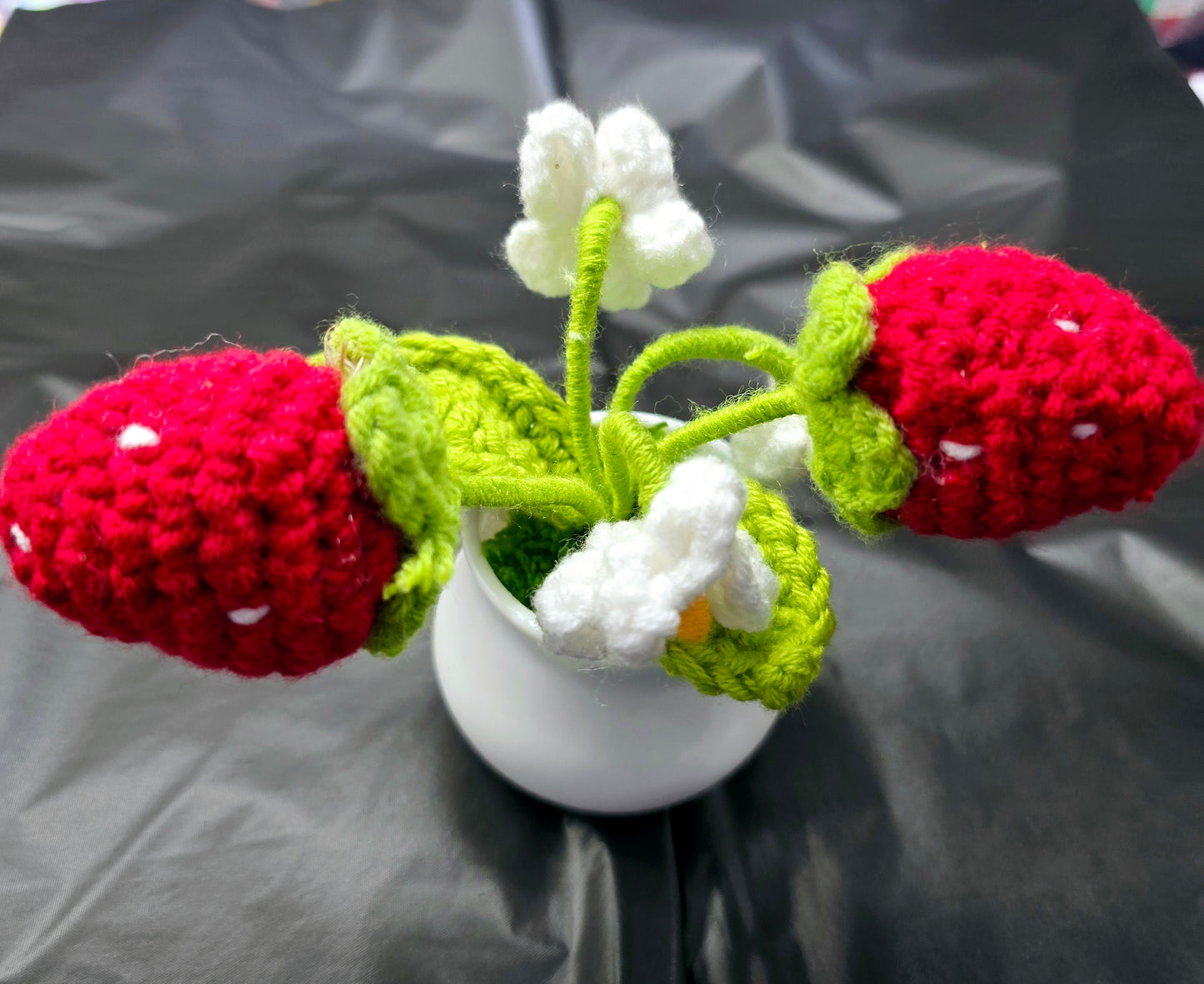 Crochet Strawberry Plant Pot