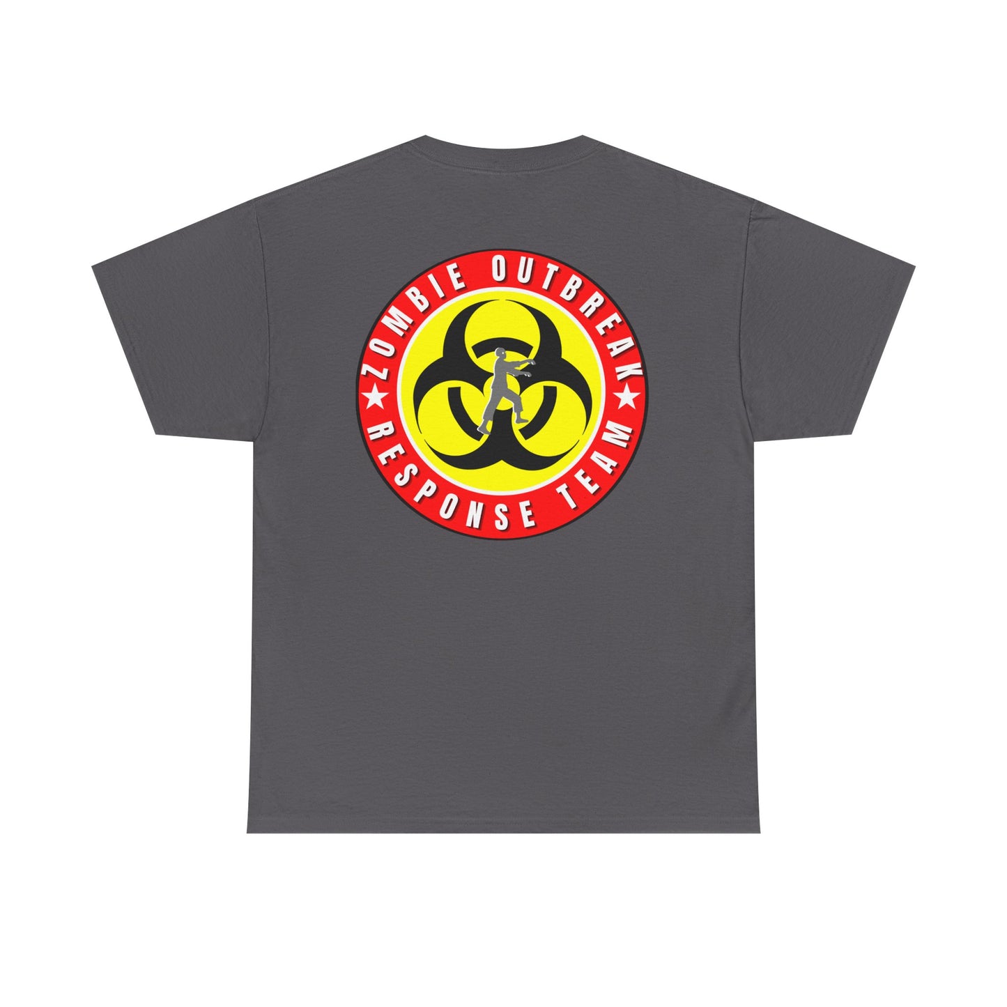 Zombie Outbreak - Response Team (model A) printed badge front/back Unisex Heavy Cotton Tee