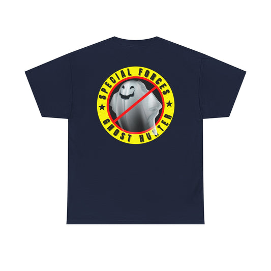 Special Forces - Ghost Hunter printed badge front/back Unisex Heavy Cotton Tee
