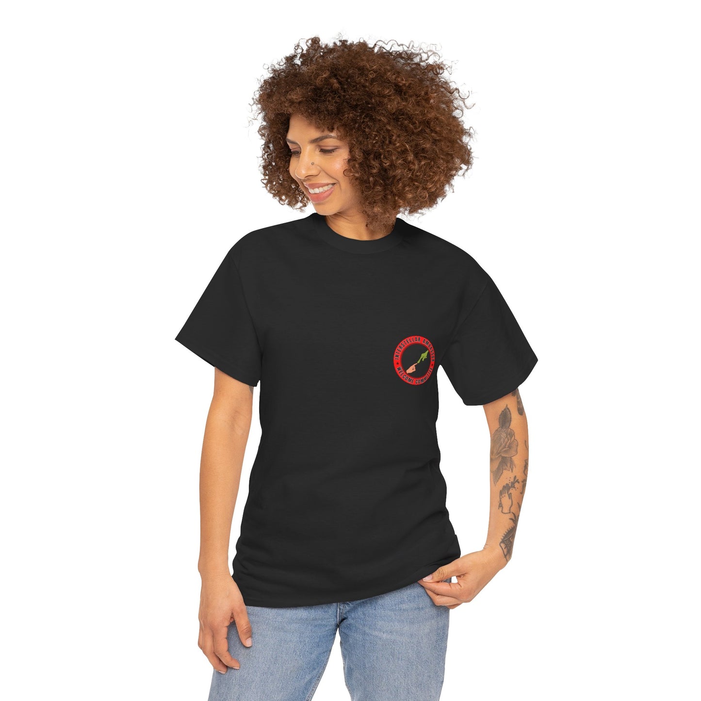Interstellar Ambassor printed badge front/back Unisex Heavy Cotton Tee