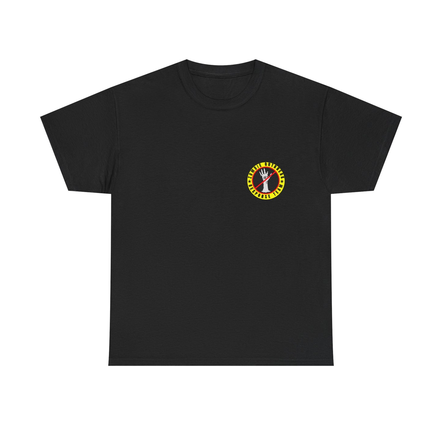 Zombie Outbreak - Response Team (model E) printed badge front/back Unisex Heavy Cotton Tee